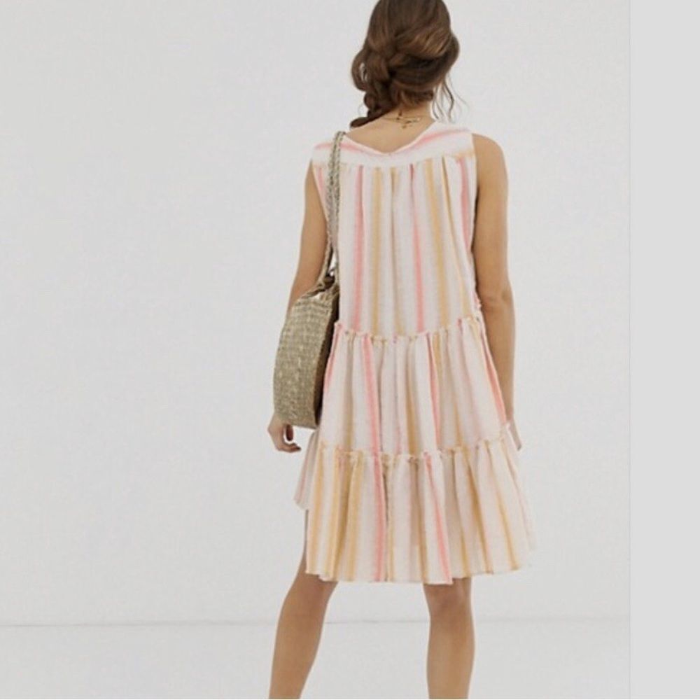 Free People Do It Again Mini Dress Candy Stripe L - Picture 3 of 8